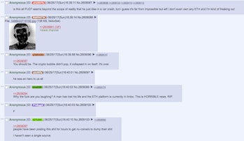 Screenshot of the 4chan thread with some skeptics and some hoaxers. 