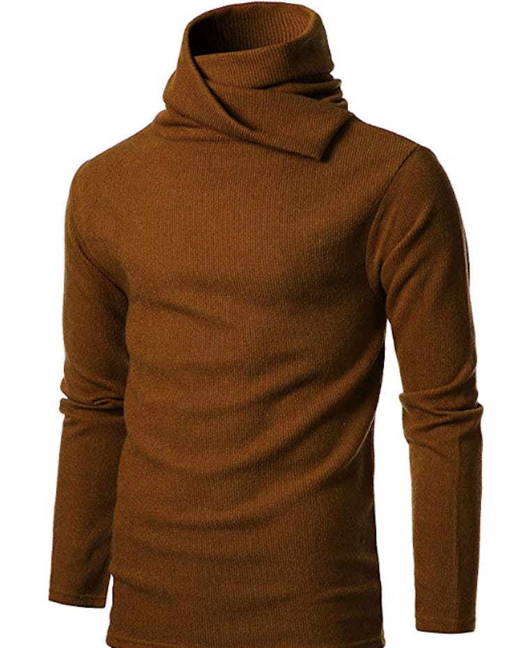 GIVON Mens Slim Fit Soft Cotton Blend Abundant Turtle Neck Pullover Sweater
