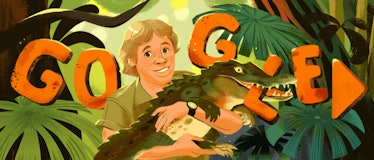 Steve Irwin's Google Doodle.