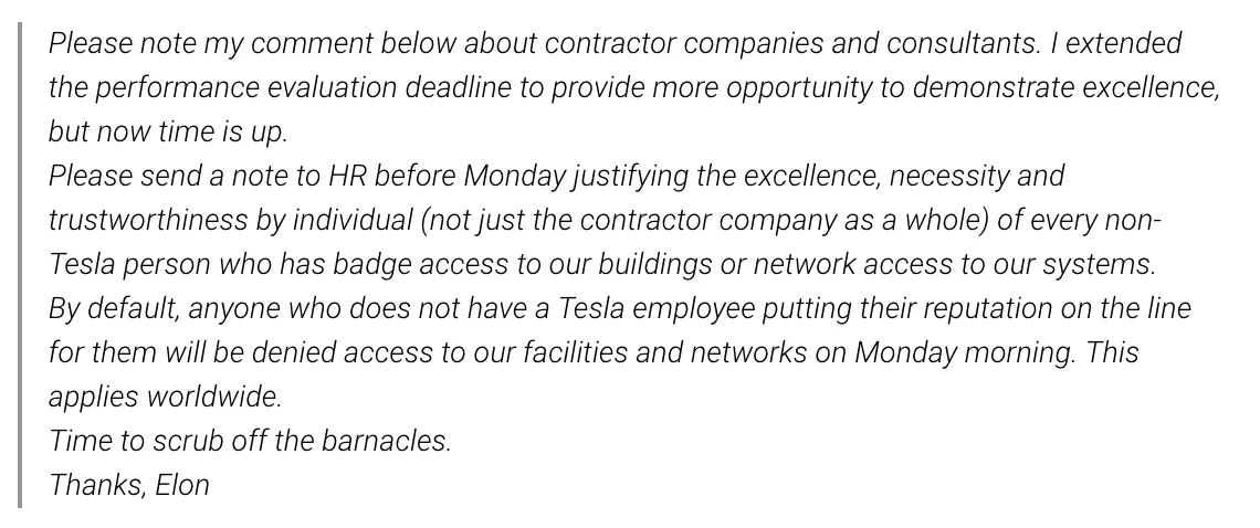 Elon Musk’s Contractor Lockout Is the Latest Strange Boss Behavior at Tesla