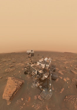 curiosity rover selfie dust storm