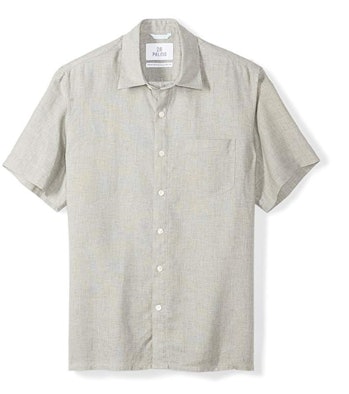 Amazon Brand - 28 Palms Men's Standard-Fit Short-Sleeve 100% Linen Shirt