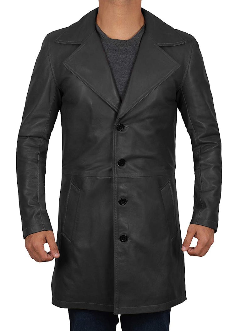 Leather Trench Coat Men's