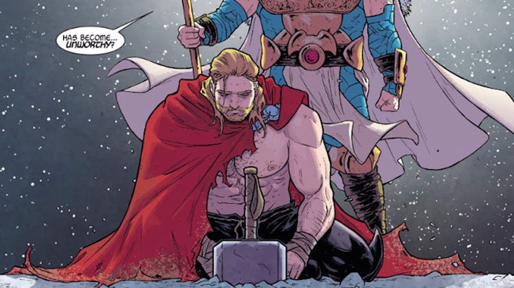 Sad Thor in Marvel's 'Unworthy Thor' comics