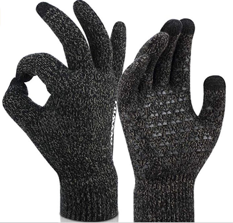 OKYWILL Winter Knit Touchscreen Gloves