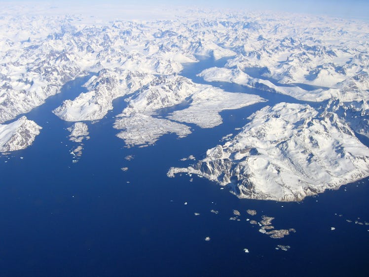 Aerial view of Greenland seen from flight DL 0069 (Copenhagen - Atlanta). You can see the position o...