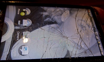 smartphone cracked glass