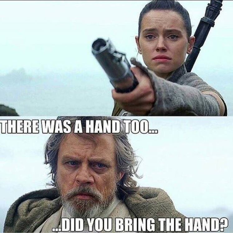 Luke might have been more attached to the hand than he was to that lightsaber.