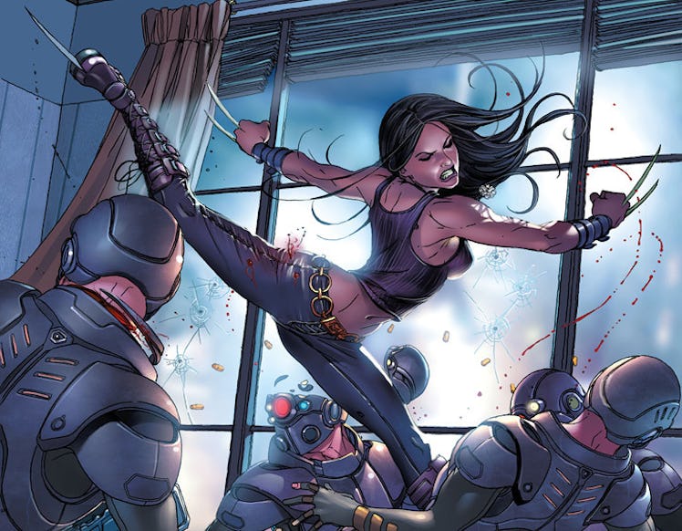 Laura Kinney, aka X-23, slices up some fools in Marvel Comics