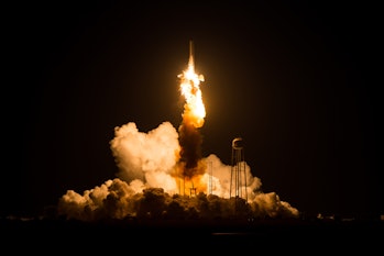 The Orbital ATK Antares rocket exploded moments after launch on October 28, 2014. 