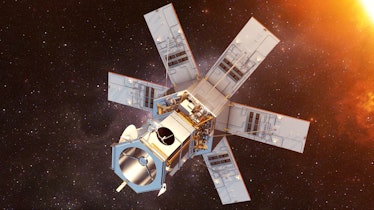Artist rendition of the WorldView-4 satellite in space. 