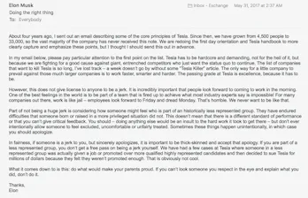elon musk tesla employees email racist racism lawsuit claims factory hotbed misinformation responds behavior thing musks doing right fremont alleged