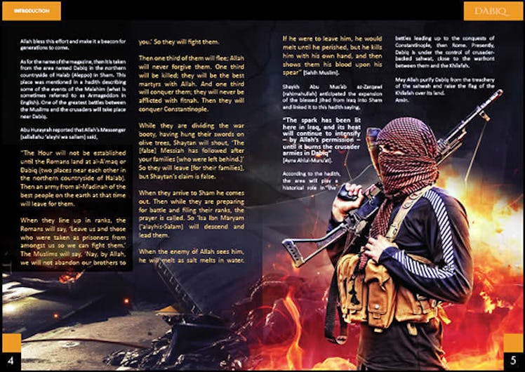ISIS's glossy magazine Dabiq showcased the group's martial efforts. 