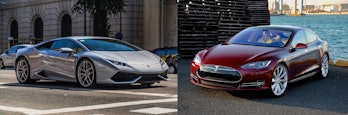 Lamborghini Huracan and Tesla Model S comparison