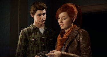Peter Parker and Mary Jane Watson in 'Spider-Man'.