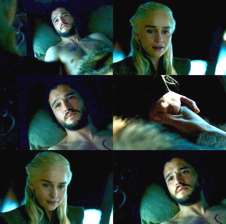 Kit Harington as Jon Snow and Emilia Clarke as Daenerys Targaryen in 'Game of Thrones' Season 7 'Bey...