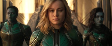 Brie Larson as Captain Marvel in the movie.