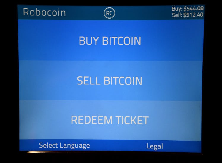 LAS VEGAS, NV - MAY 24: The display screen of a Robocoin ATM that accepts Bitcoin at the D Las Vegas...