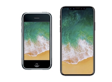 The original iPhone, left, compared to the rumored iPhone 8.