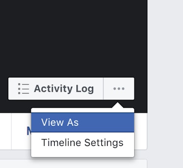 Facebook View As feature
