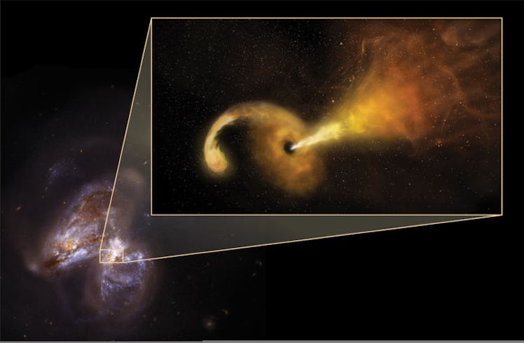 black hole eating a star