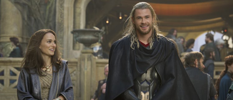 Natalie Portman (Jane) and Chris Hemsworth (Thor) in 'Thor: The Dark World'