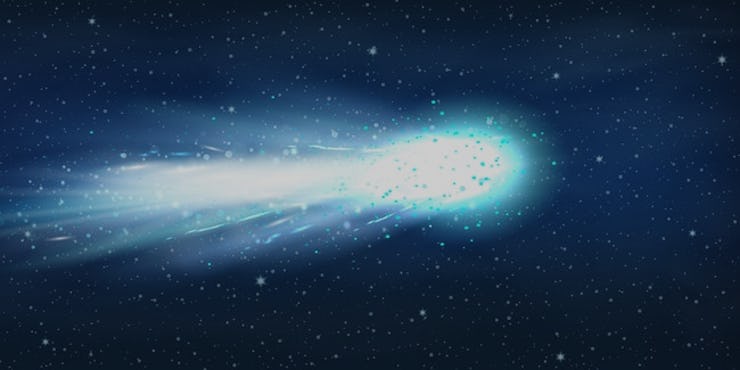 A comet travelling through solar system