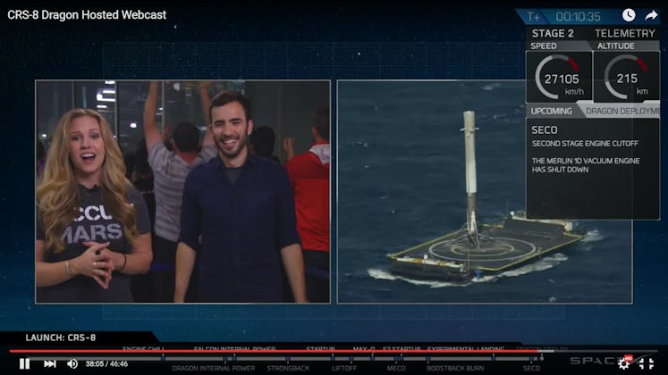 Screenshot from live CRS-8 Dragon Hosted Webcast