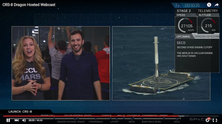 Screenshot from live CRS-8 Dragon Hosted Webcast