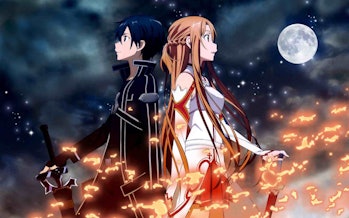 Kirito and Asuna as they appear within 'Sword Art Online.'