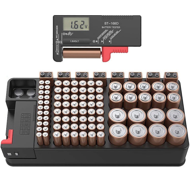 Battery tester and organizer