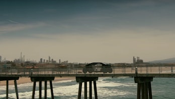 Still from 'Westworld III' teaser trailer with car and pier