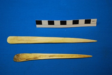 These spatulas, made from llama bones, may have been used to prepare the psychoactive snuff.