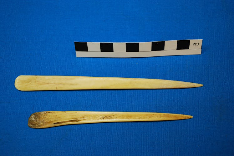 These spatulas, made from llama bones, may have been used to prepare the psychoactive snuff.