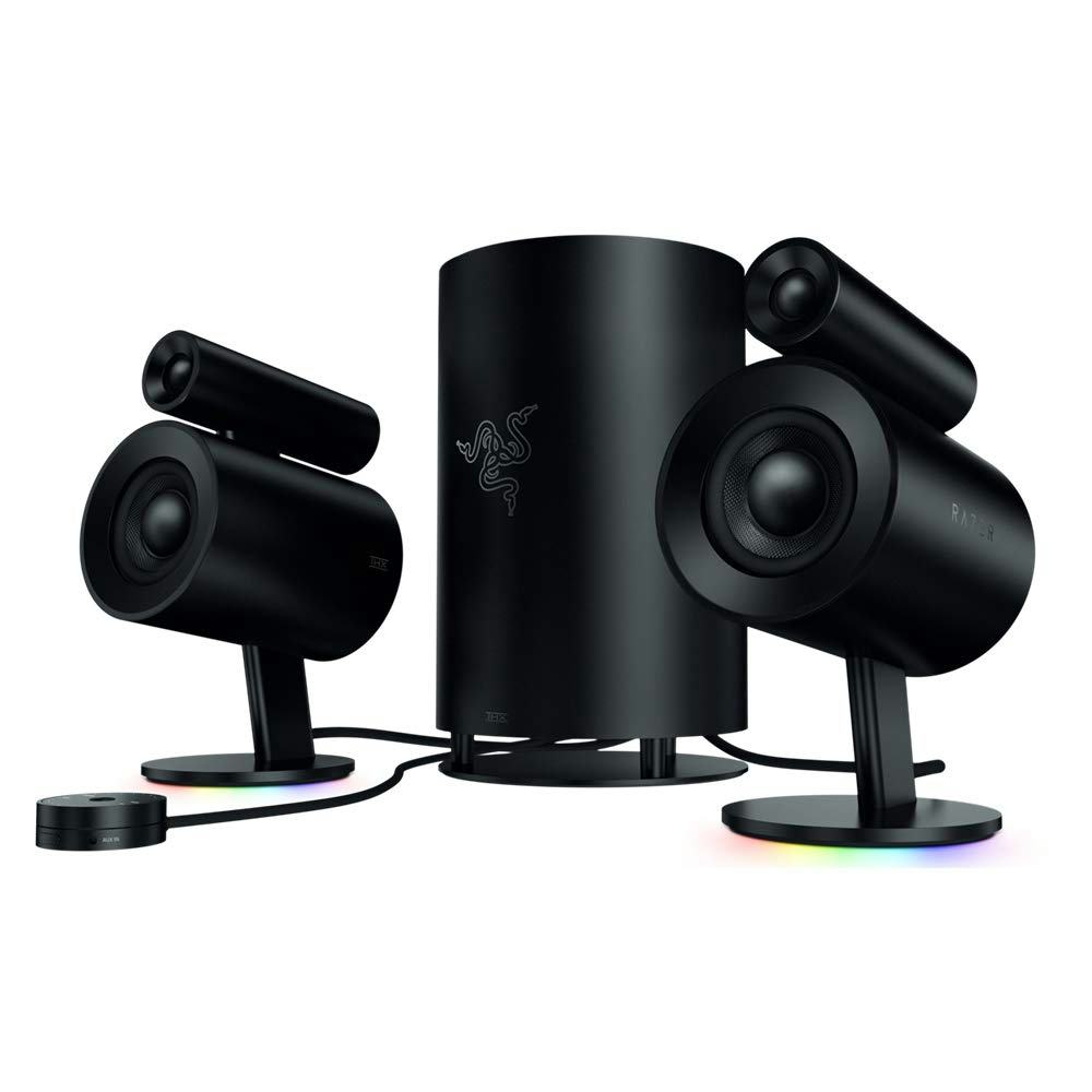 Computer Speakers Razer Nommo Chroma Rear Bass Ports for Full Range Gaming...