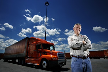 Trucker Earl Gooch at Schneider's Harrisburg Operating Center