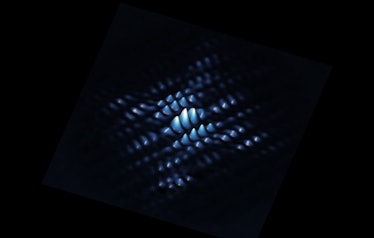 A scanning tunnelling microscope image showing the electron wave function of a qubit made from a pho...