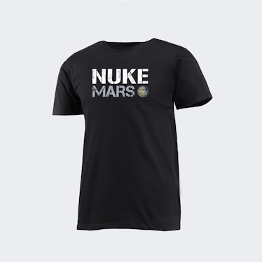 SpaceX's "nuke Mars" t-shirt advocating for SpaceX CEO Elon Musk's plan.