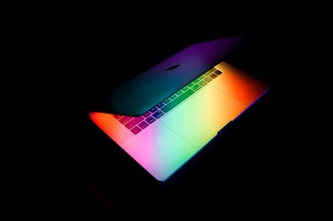 MacBook with rainbow colors