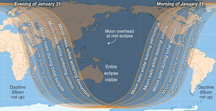 World map of Jan 2018 eclipse 