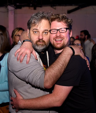 NEW YORK, NY - MAY 13: Dan Harmon and Justin Roiland attends the 2015 Adult Swim Upfront Party at Te...