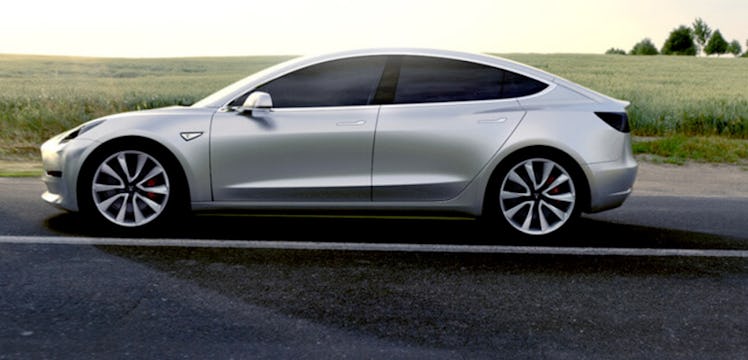 A rendering of the Tesla Model 3