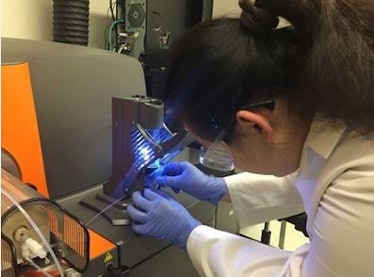 Yang working in Dr. Wen's lab 