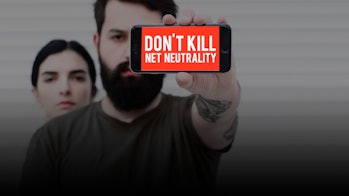 Verizon net neutrality protest.