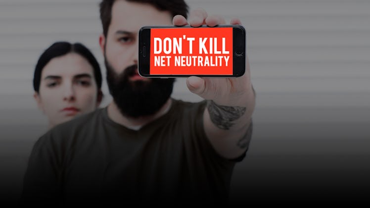 Verizon net neutrality protest.