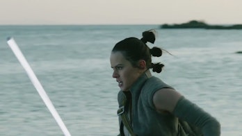 Rey rushes to aid some of the local in this deleted scene.