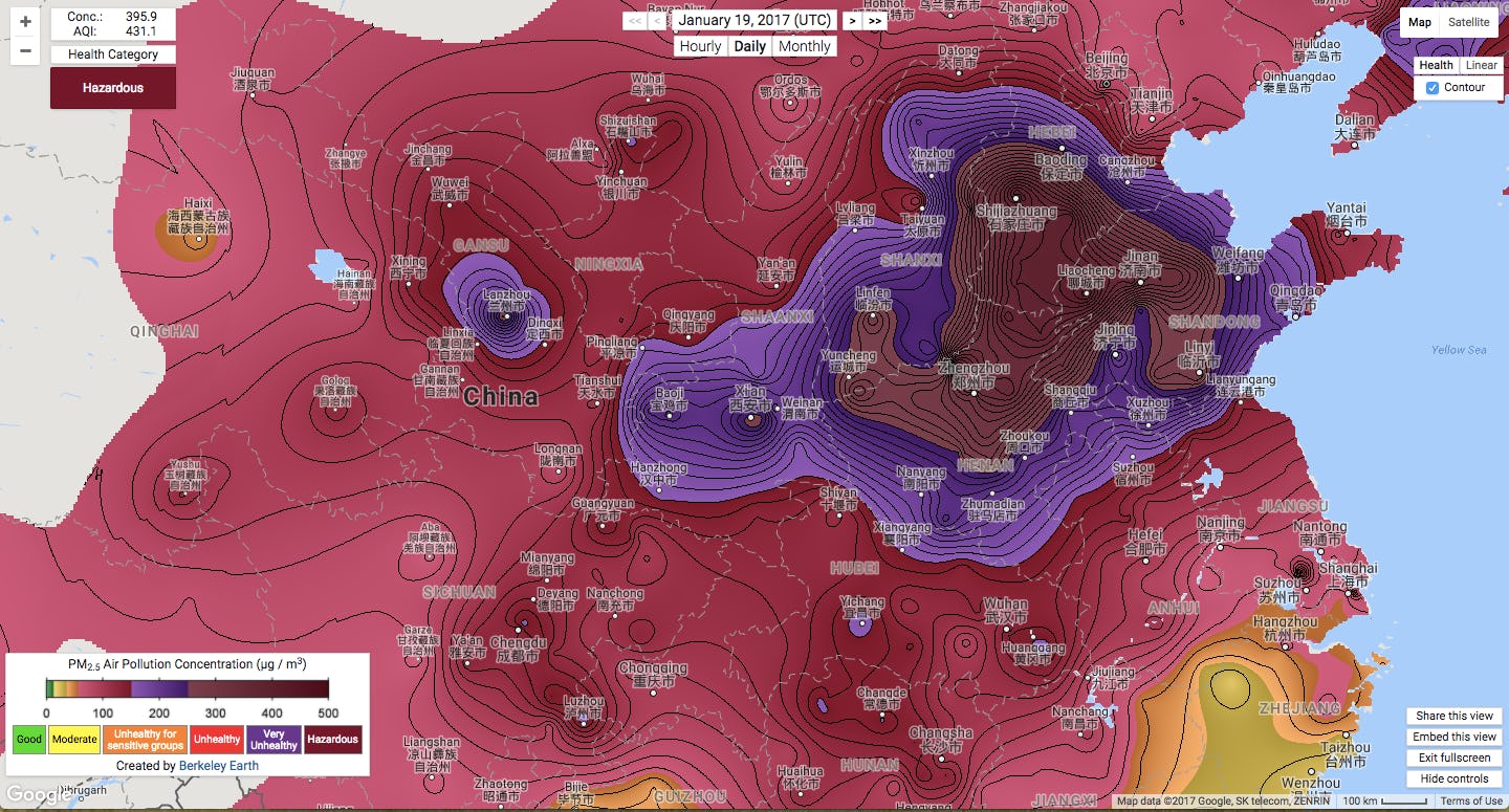 The Worst Air Quality in the World, Mapped
