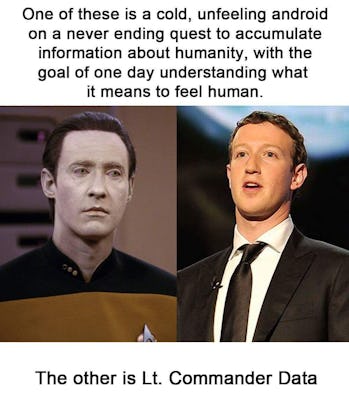 Zuckerberg Testimony Spawns Meme Comparing Him To Star Trek S Data