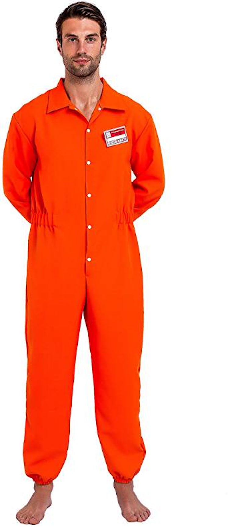 Orange Prison Escaped Inmate Jailbird Coverall Costume