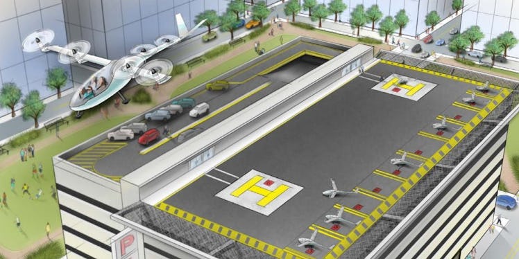 Uber's vision of how VTOL planes could work in the city.
